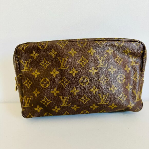 LOUIS VUITTON TROUSSE MONOGRAM LOGO CANVAS COSMETIC CASE TRAVEL POUCH VINTAGE - Picture 4 of 11